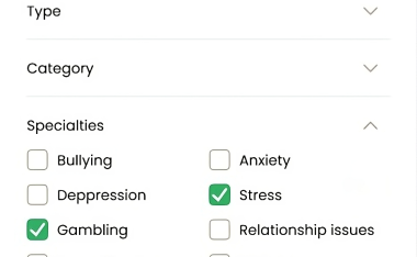 We integrated therapist matching filter into mental health startup.