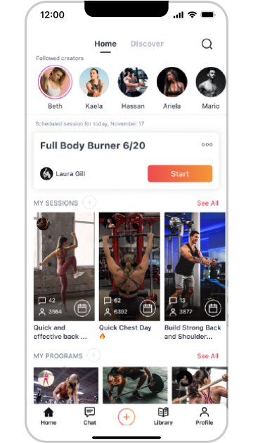  Fitness app connecting users with coaches