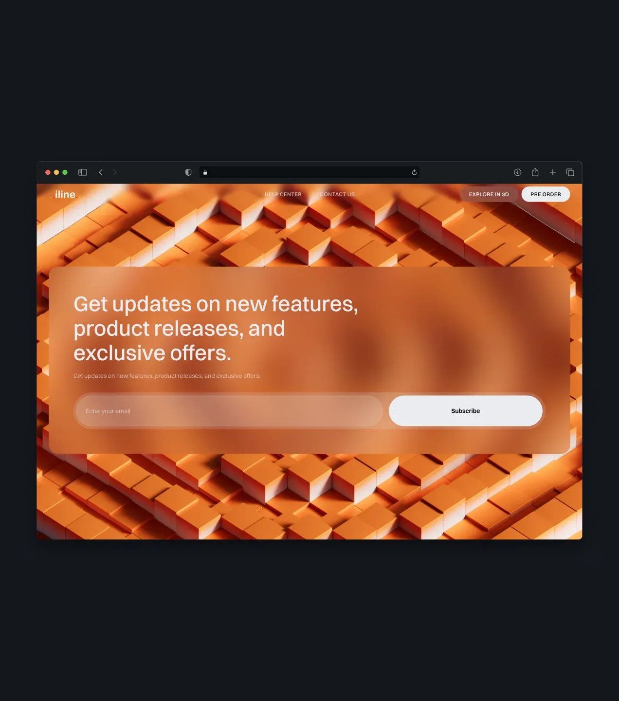iLine website newsletter subscription form